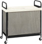 STORAGE MANIAC Rolling Laundry Hamper with Wheels 3-Section Laundry Sorter Rolling Laundrys Basket on Wheels with Removable Bag Clothes Hamper Laundrys Organizer Cart Bathroom Bedroom 120L Beige