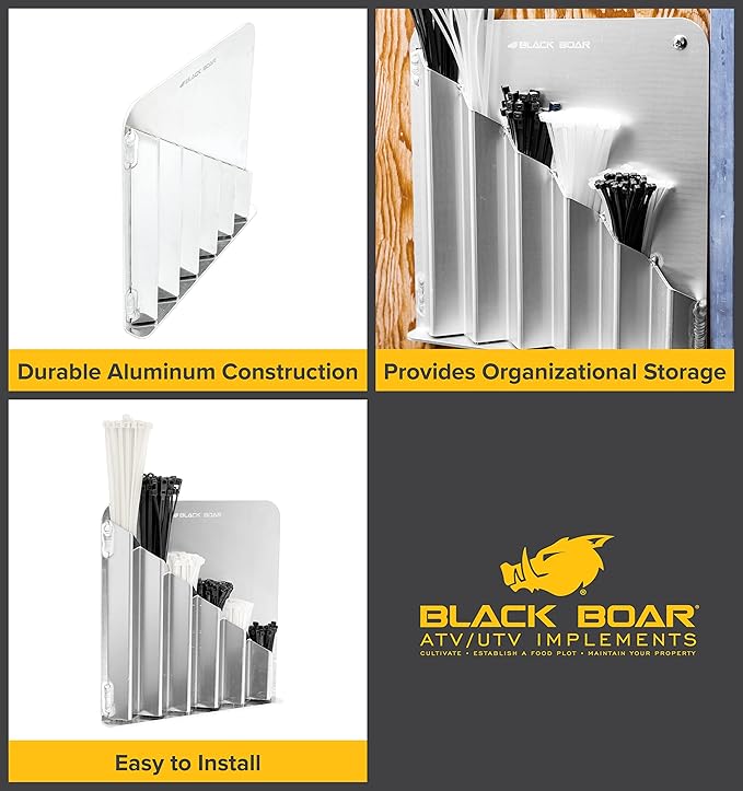 Black Boar Aluminum Zip Tie Storage Rack for Enclosed Trailer/Garage | Accommodates Various Lengths | Durable Construction | Easy to Install (66121)