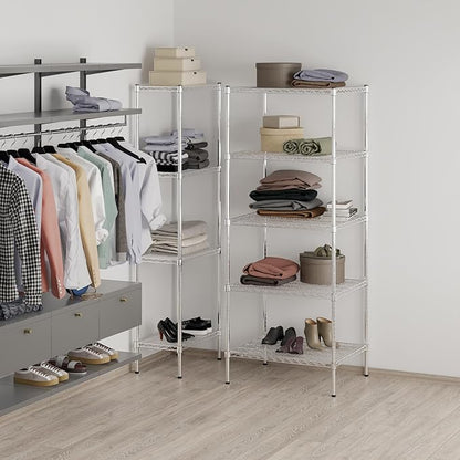 24" Deep x 30" Wide x 74" Height Wire Shelving Kit | 5-Tier | NSF Commercial Storage Rack Unit