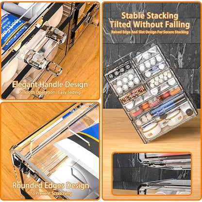 Acrylic Clear Make up Organizers And Storage for Vanity,Bathroom Skincare Organizer With 5 Drawer for Dresser,Plastic Desk Accessories Organization,Cosmetic Organizer Countertop for Beauty,Skin Care