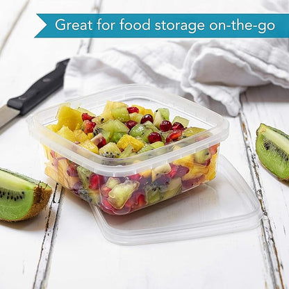 NYHI 8 oz 20 Pack Square Clear Deli Containers with Lids Disposable BPA Free Square Plastic Food Storage Containers with Lids Airtight for Meal Prep Take Out Kitchen