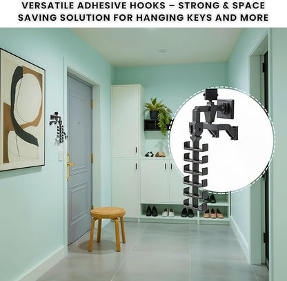 Baseball Hat Organizer | Adjustable Hat Holder for Closet & Hat Holder on Wall for Caps, Toys, Belts, Purse | Adhesive Hat Hooks for Wall & Closet Holds 12 Caps | Hat Hangers for Closets