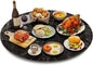 ZL ZELing 23.6" Lazy Susan Turntable – 360° Sinteredstone Silent Anti-Slip Turntable, Table Top Centerpiece for Kitchen, Pantry, Spice Rack, Refrigerator & Dining Table, Glossy Black