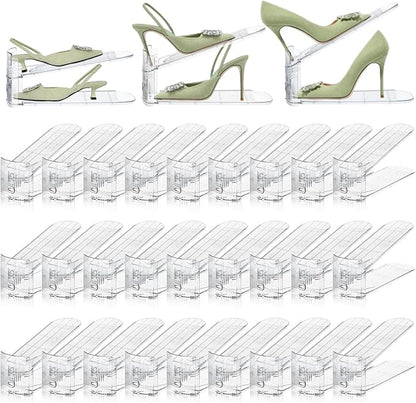 30 Pack Shoe Slots Organizer for Closet, Adjustable Shoe Stackers for a Pair of Shoes Shoe Rack Storage Shoe Space Saver 50% Shoe Shelf Display Holder for Closet