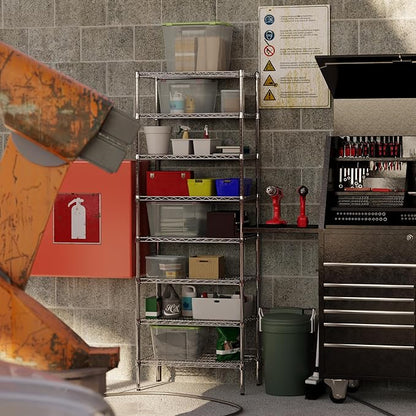 18" Deep x 30" Wide x 86" Height Wire Shelving Kit | 8-Tier | NSF Commercial Storage Rack Unit