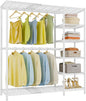 VIPEK X2 Expandable Reach-in Closet Racks Adjustable from 3'3" to 4'8" Portable Open Walk-in Closet Rack System with Flexible Shelves and Hanger Rods Clothing Rack for Hanging Clothes, White