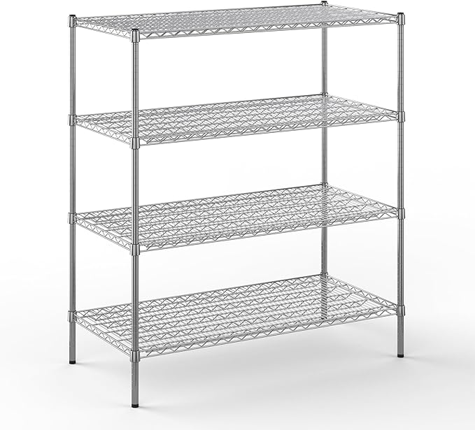 24" Deep x 48" Wide x 54" Height Wire Shelving Kit | 4-Tier | NSF Commercial Storage Rack Unit