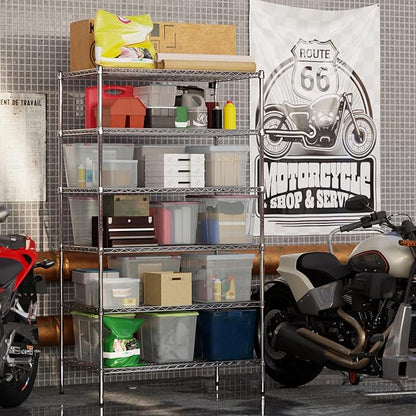 24" Deep x 42" Wide x 74" Height Wire Shelving Kit | 6-Tier | NSF Commercial Storage Rack Unit