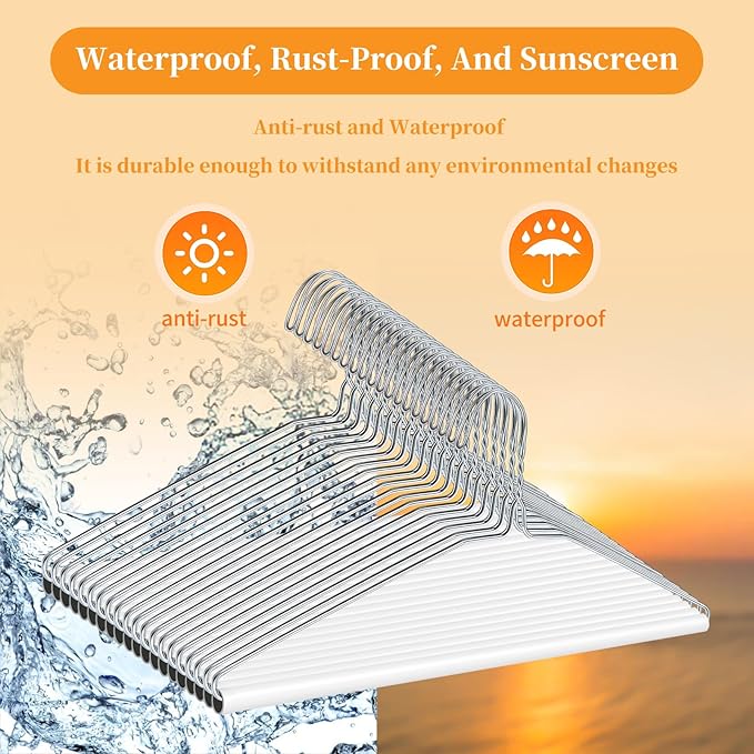 30 Pcs Dry Cleaner Hangers with Tubes - 16" Wire Hangers White Tube with Strong 15 Gauge Wire Bulk for Pants Caped Suit & Strut Home or Dry Cleaners (Silver)