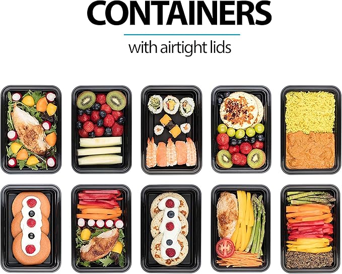Igluu Meal Prep Containers Reusable (30 Pack) – Food Containers with Lids – Stackable, Microwave, Freezer & Dishwasher Safe – 28oz – 1 Compartment – BPA-Free