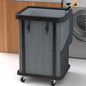 150L (40 Gal) Extra Large Fashion Laundry Basket with Wheels, Rolling Basket Hamper with Handle, Organizer Storage Cart with Sturdy Metal Frame for Laundry Room - Gray