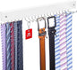 Tie Rack Wall Mounted, Belt Rack Tie Organizer for Men with 20 Storage Hooks, Non Slip 180 Degree Rotating Tie Holder Belt Hanger for Closet/Wall Mount