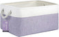 Large Storage Baskets- 15.7x11.8x8.26 inch Storage Bins for Shelves and Closet Organizing, Foldable Fabric Bin for Home Organization Clothes and Laundry (1-Pack, White&Purple)