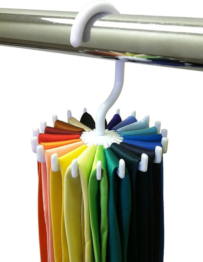 Twirling Tie Rack / Hanger Organizer / Belt Rack, Rotates 360 Degrees, Holds 20 Ties or Belts