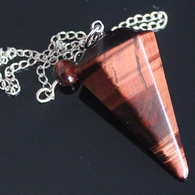 Faceted Mixed gemstone crystal pendulum point reiki chakra pendant bead Chain 6''