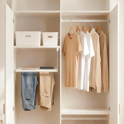 eygeufg Expandable Shoe Rack Organizer – Hanging Adjustable Shoe Rack for Closet & Under-Cabinet Storage Shelf, Ideal for Kitchen, Bedrooms, Laundry Rooms (White, 2 Pcs)
