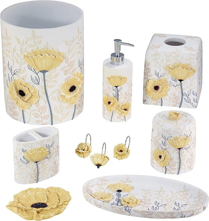 Avanti Linens - Vanity Tray, 100% Hand-Painted Resin Bathroom Accessories, Floral Home Decor (Marielle)