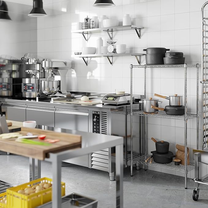 14" Deep x 30" Wide x 54" Height Wire Shelving Kit | 3-Tier | NSF Commercial Storage Rack Unit