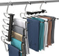 Utopia Home Pants Hangers, Space Saving 2 Pack Black Foldable Hangers with Clips for Clothes, Pants, Jeans, Skirts and Scarves, S-Type Stainless Steel Hook, Anti-Slip Hanger for Closet Organization