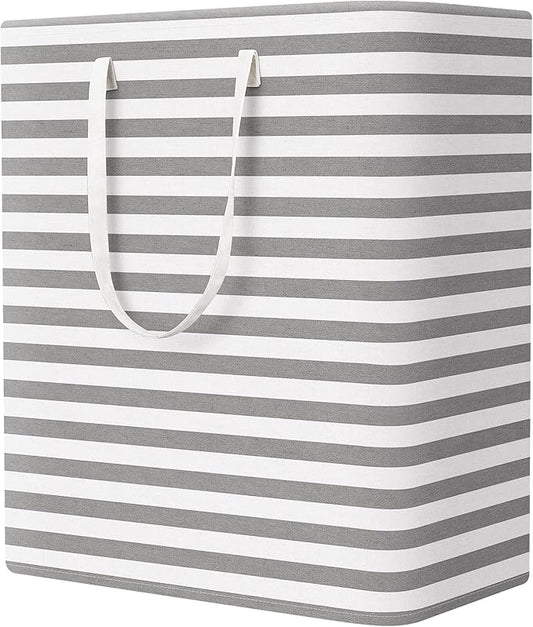 StorageRight Laundry Basket Hamper Large Collapsible Laundry Hamper with Easy Carry Handles，Freestanding Clothes Hampers for Laundry, Bedroom, Dorm, Clothes, Towels, 100L, Grey