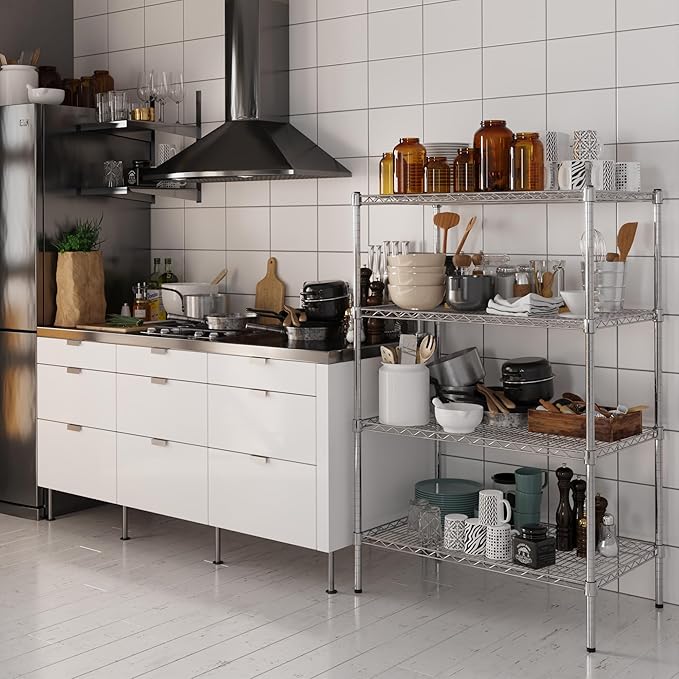 21" Deep x 36" Wide x 54" Height Wire Shelving Kit | 4-Tier | NSF Commercial Storage Rack Unit