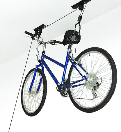 Bike Hanger - Overhead Hoist Pulley System with 100lb Capacity for Bicycles or Ladders - Secure Garage Ceiling Storage by Rad Sportz