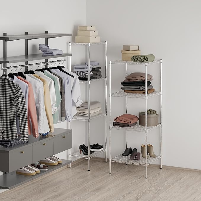 24" Deep x 24" Wide x 64" Height Wire Shelving Kit | 4-Tier | NSF Commercial Storage Rack Unit