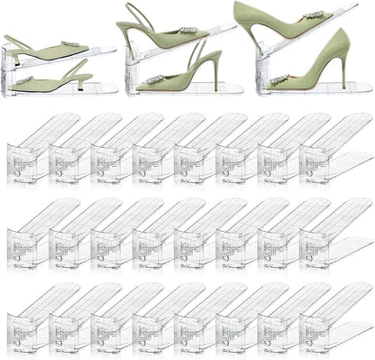 24 Pack Shoe Slots Organizer for Closet, Adjustable Shoe Stackers for a Pair of Shoes Rack Storage Shoe Space Saver 50% Shelf Display Holder for Closet
