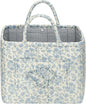 Storage Basket Boho Fabric Large Collapsible Floral Laundry Nursery Hamper Portable Folding Storage for Clothes Toys (Blue Floral B)