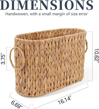 Coeusy Toilet Paper Storage Basket, Water Hyacinth Toilet Paper Holder for Up to 6 Mega Rolls, Wicker Basket for Bathroom Accessories Organizer, Boho Hand Woven Rattan Decorative Decor, Natural