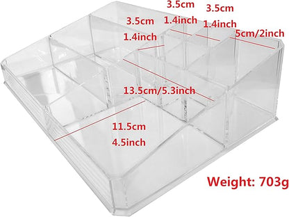 Kamay's XL Wide Thick Transparent Acrylic Makeup Organizer Tray Cosmetic Holder Display Case Desktop Storage Holder Lipstick Makeup Brush Nail polish Essential oil Holder (SF-1302)