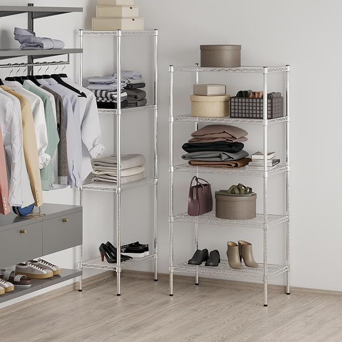 18" Deep x 30" Wide x 64" Height Wire Shelving Kit | 5-Tier | NSF Commercial Storage Rack Unit