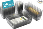 Vtopmart 25 PCS Office Desk Drawer Organizers Set, 4-Size Versatile Plastic Drawer Organizer Trays, Storage Bins for Desk Accessories Office Organizers and Storage, Bathroom, Makeup, Vanity