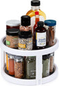 Kitchen Spaces Two-Tier Lazy Susan Organizer, Cabinet Turntable Shelf Storage for Kitchen and Pantry Items, Great for Spices or Condiments, Non-Skid, Sturdy with Full Spin, White