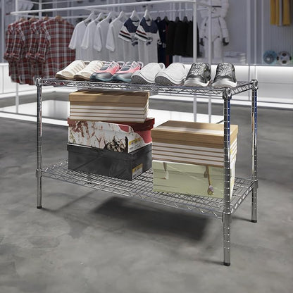 18" Deep x 42" Wide x 27" Height Wire Shelving Kit | 2-Tier | NSF Commercial Storage Rack Unit