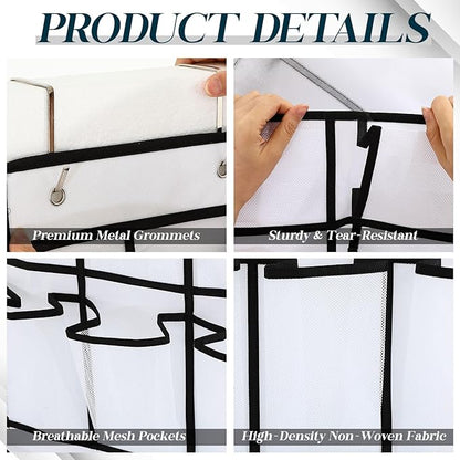 Chunful Extra Large 29 Pockets Over the Door Shoe Organizer 20 Regular 9 Large Breathable Mesh Pockets Hanging Shoe Rack Organizer for Bedroom Bathroom Closet Door Shoes Toys Accessories(White)