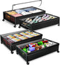 Under Bed Storage with Wheels，4 Pack Under Bed Storage Containers,Underbed Shoe Storage Bedroom Large Capacity Under Bed Storage with Lid for Clothes Shoes Toys Blankets