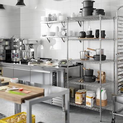 24" Deep x 30" Wide x 74" Height Wire Shelving Kit | 5-Tier | NSF Commercial Storage Rack Unit