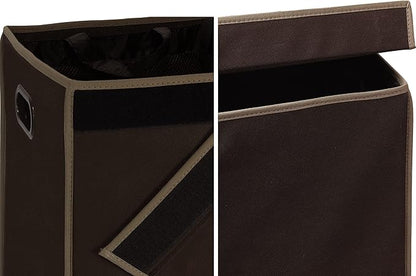 Simple Houseware Double Laundry Hamper with Lid and Removable Laundry Bags, Brown