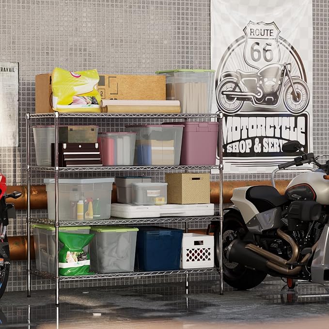24" Deep x 54" Wide x 54" Height Wire Shelving Kit | 4-Tier | NSF Commercial Storage Rack Unit