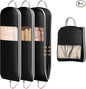 DIMJ 3 Pack 54" Garment Bags for Hanging Clothes - Space Saving Compression Suit Bag Travel with Handles Window, Washable Carry Clothing Storage Cover for Dress, Coats, Down Jacket, Shirts