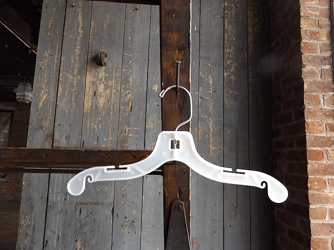 NAHANCO Children’s Plastic Shirt Hangers, Super Heavy Weight - 12" White (Pack of 100), Made in USA