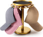 kondyfayo 360° Rotating Hat Organizer for Baseball Caps, Stainless Steel Hat Rack Holder with Top Storage Tray for Small Essentials, Ball Cap Storage Organizer for Closet, Entryway, Display (Gold)