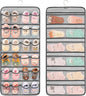 Dual-sided Hanging Baby Shoes Organizer Closet Toddler Shoe Storage Holder for Kids Bow Socks Underwear (GREY)