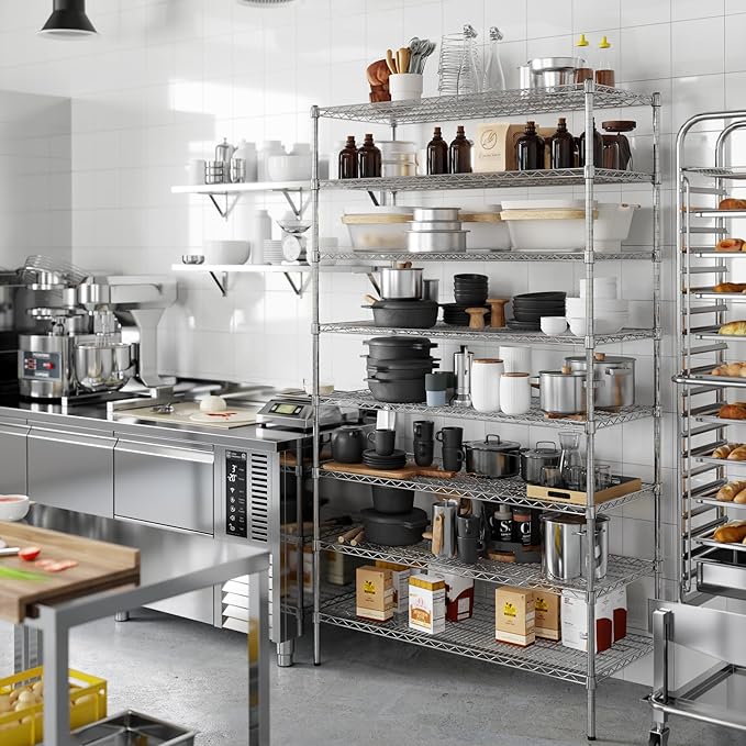 21" Deep x 48" Wide x 86" Height Wire Shelving Kit | 8-Tier | NSF Commercial Storage Rack Unit