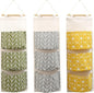 3-Pack Wall Hanging Storage Bags – Over-the-Door Organizers with 3 Large Pockets (6.3" × 5.1"), Hanging Closet & Pantry Organizer for Bedroom, Bathroom, Dorm, and More (Set of 3 Colors)