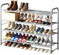 LINZINAR Shoe Rack 4 Tier Storage Organizer for Closet Entryway Metal Grey