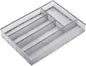 Neudeco Silverware Drawer Organizer - 5 Compartment Cutlery Tray with Non-Slip Feet, Mesh Wire Flatware Storage Divider for Kitchen, Bedroom, Living Room (Silver)