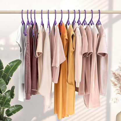 NEATERIZE Thick Heavy Duty Hangers - Purple Plastic Clothes Hangers 12 Pack - Great for Coat Hanger, Jackets Jeans & Suit Hanger for Closet, New Apartment Essentials Percheros Ganchos para Colgar Ropa