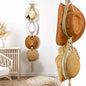 Yulejo Macrame Hat Hangers Racks Boho Cowboy Hats Holders Western Display Organizer Storage decor Back of Door for Wall(Beige,Four Hats Style)